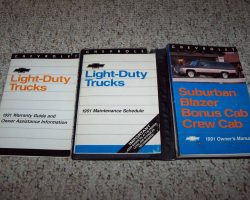 1991 Chevrolet R/V Truck Bonus & Crew Cab Owner's Manual Set
