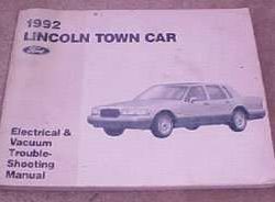 1992 Lincoln Town Car Electrical Wiring & Vacuum Diagram Troubleshooting Manual