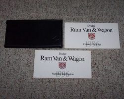 1996 Dodge Ram Van & Wagon Owner's Manual Set