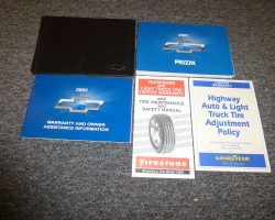 2002 Chevrolet Prizm Owner's Manual Set