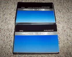 2003 Chevrolet Avalanche Owner's Manual Set