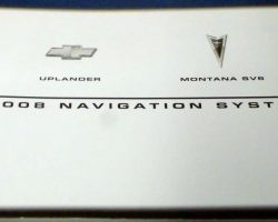 2008 Chevrolet Uplander Navigation System Owner's Manual