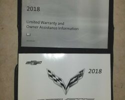 2018 Chevrolet Corvette Owner's Operator Manual User Guide Set