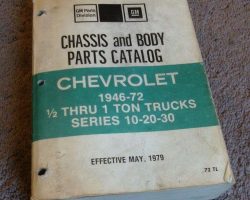 1962 Chevrolet Truck C10 C20 C30 K10 K20 K30 Chassis & Body Parts Catalog Manual