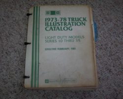 1982 Chevrolet Truck C10 C20 C30 K10 K20 K30 Parts Catalog Manual