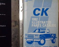 1992 Chevrolet Truck Silverado C1500 C2500 C3500 K1500 K2500 K3500 Parts Catalog Manual