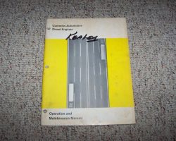 1965 Cummins V & VT 378, 504, 555 CID V378 VT378 V504 VT504 V555 VT555 Diesel Engines Owner Operation & Maintenance Manual