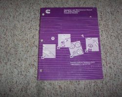 1995 Cummins M11 Series Diesel Engines Owner Operation & Maintenance Manual