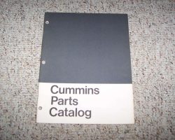 1982 Cummins L10 Series Diesel Engines Parts Catalog Manual