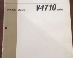 1966 Cummins V1710, VT1710 & VTA1710 CID Diesel Engines Owner Operation & Maintenance Manual
