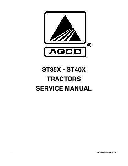 AGCO 79021728B ST35X / ST40X Compact Tractor Service Manual Assembly (Includes Binder & Engine Manual)