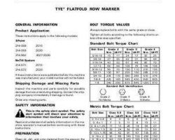 Tye 000-1159R4 Operator Manual - Flat Fold Row Marker