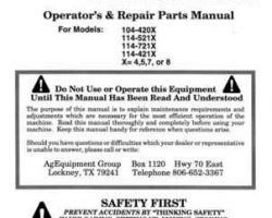 Tye 000-1207 Operator Manual - Series 5 No-Till Drill (5 ft & 7 ft)