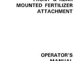 Tye 000-1247 Operator Manual - Planter Fertilizer Attachment (front & rear mounted, 1999)