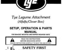Tye 000-287R6 Operator Manual - Legume Drill (attachment, alfalfa/clover box)