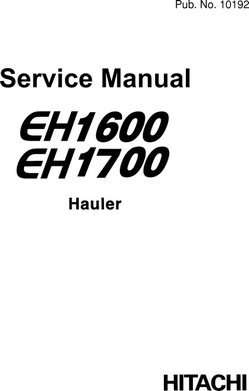 Service Manuals for Hitachi Eh Series model Eh1700 Construction And Mining