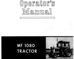 Massey Ferguson 1448062M4 Operator Manual - 1080 Tractor