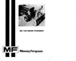 Massey Ferguson 1448065M6 Operator Manual - 720 Snow Blower (attachment)