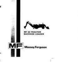 Massey Ferguson 1448084M4 Operator Manual - 30 Tractor Loader / Tractor Loader Backhoe