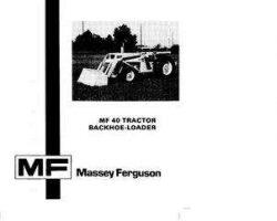 Massey Ferguson 1448086M5 Operator Manual - 40 Tractor / Tractor Loader / Tractor Loader Backhoe