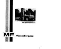 Massey Ferguson 1448087M4 Operator Manual - 2500 Forklift (Perkins gas & diesel)