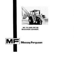 Massey Ferguson 1448191M3 Operator Manual - 70 (eff sn 100815) / 80 Tractor Loader Backhoe