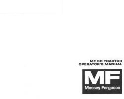 Massey Ferguson 1448196M1 Operator Manual - 30 Utility Tractor