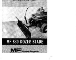 Massey Ferguson 1448236M1 Operator Manual - 830 Dozer Blade (attachment)