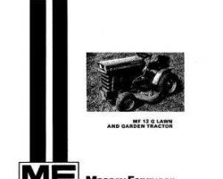 Massey Ferguson 1448280M3 Operator Manual - 12G Lawn Tractor (Vari-Speed) (prior sn 810481)