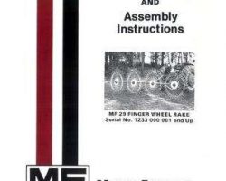 Massey Ferguson 1448361M2 Operator Manual - 29 Finger Wheel Rake (eff sn 1233 000 001)