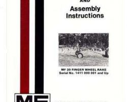 Massey Ferguson 1448362M1 Operator Manual - 39 Fingerwheel Rake (pull-type, eff sn 1411 000 001)