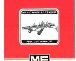 Massey Ferguson 1448366M6 Operator Manual - 820 Disc Harrow (tandem, flex)