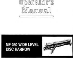Massey Ferguson 1448381M4 Operator Manual - 360 Disc Harrow (wide level)