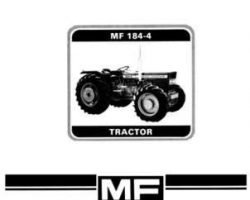 Massey Ferguson 1448398M3 Operator Manual - 184-4 Tractor