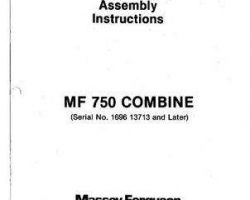 Massey Ferguson 1448406M2 Operator Manual - 750 Combine (sn 13713 - 16538)
