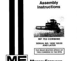 Massey Ferguson 1448406M4 Operator Manual - 750 Combine (eff sn 16539)