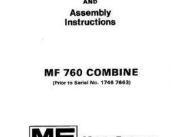 Massey Ferguson 1448407M1 Operator Manual - 760 Combine (prior sn 07663)
