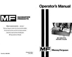Massey Ferguson 1448419M1 Operator Manual - 4250 Rotary Tiller (attachment)