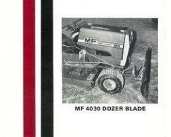 Massey Ferguson 1448427M1 Operator Manual - 4030 Dozer Blade