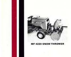 Massey Ferguson 1448449M1 Operator Manual - 4220 Snow Blower (attachment)