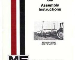 Massey Ferguson 1448524M1 Operator Manual - 640 Planter