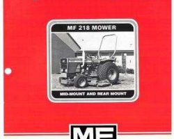 Massey Ferguson 1448542M3 Operator Manual - 218 Mower