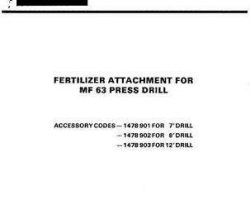 Massey Ferguson 1448613M1 Operator Manual - 63 Grain Drill (fertilizer attachment)