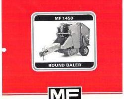 Massey Ferguson 1449013M2 Operator Manual - 1450 Round Baler