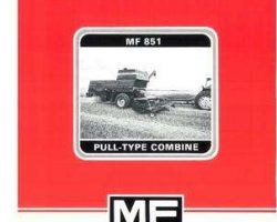 Massey Ferguson 1449014M2 Operator Manual - 851 Pull Type Combine