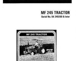 Massey Ferguson 1449021M1 Operator Manual - 245 Tractor (std clearance, eff sn 9A349200)