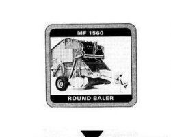 Massey Ferguson 1449025M1 Operator Manual - 1560 Round Baler