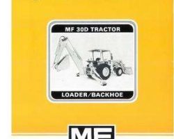 Massey Ferguson 1449033M1 Operator Manual - 30D TBL / Utility Tractor