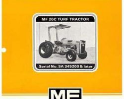 Massey Ferguson 1449034M1 Operator Manual - 20C Turf Tractor (eff sn 9A349200)