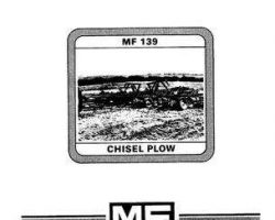Massey Ferguson 1449047M2 Operator Manual - 139 Chisel Plow